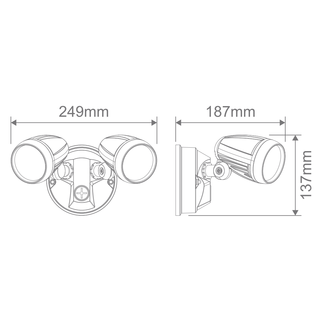 Domus MURO-PRO-30 Twin Head 30W LED Spotlight