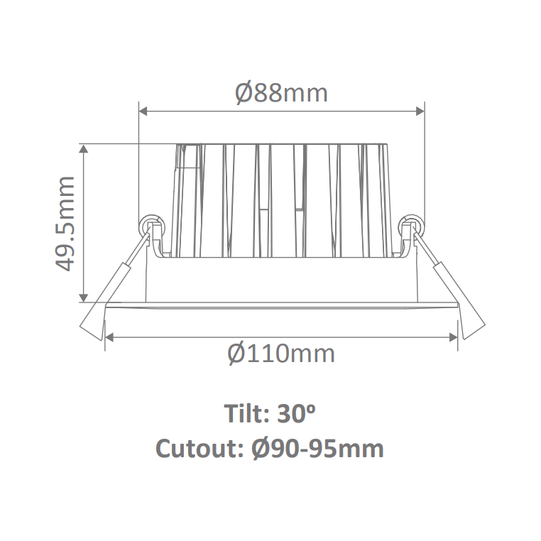 Domus AQUA-13 Round 13W LED Tiltable Dimmable IP65 Downlight