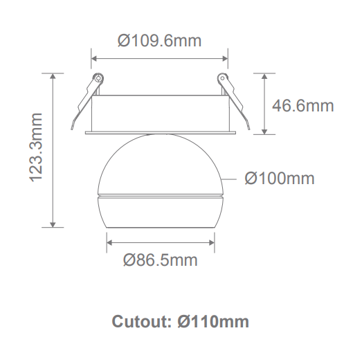 Domus Moon 6/9W 240V TRIO RECESSED Ceiling Light Flood