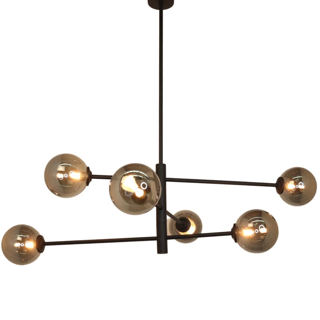 ORBIT Matte Black Pendant Light – 6 Light by VM Lighting