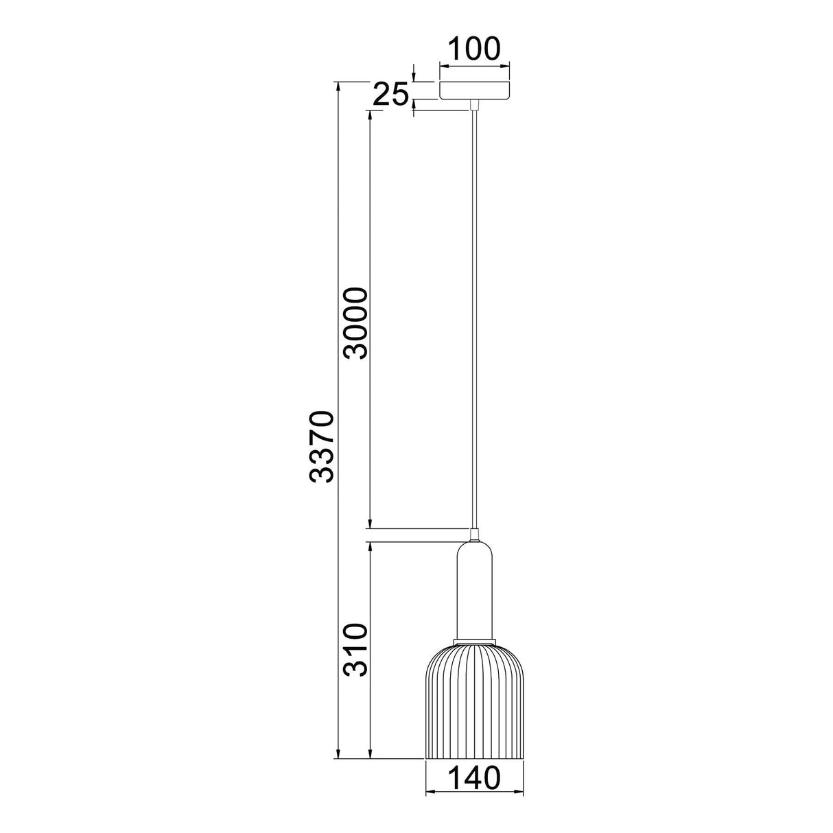 CLA Vintaj Interior Ellipse Ribbed Glass Pendant Lights