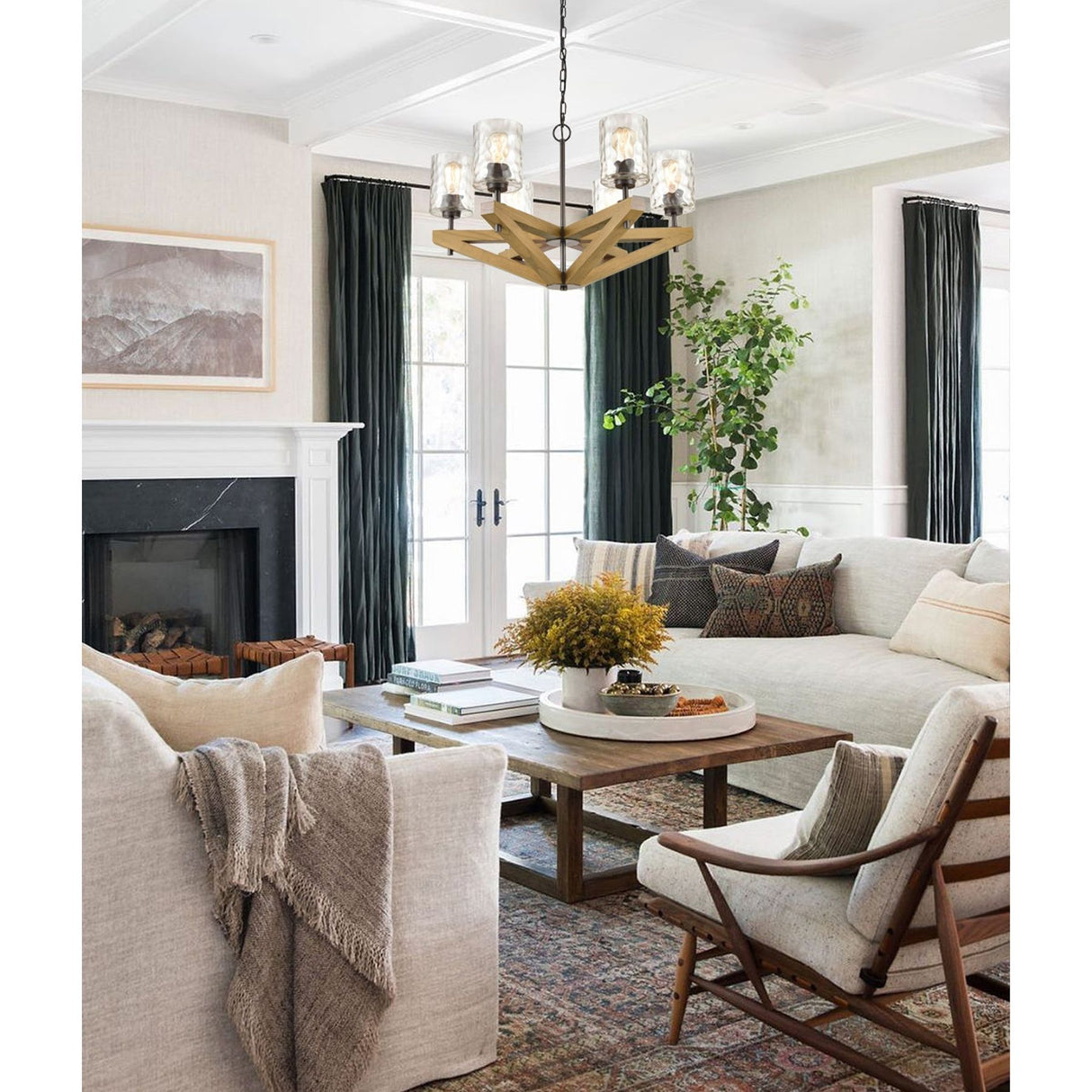 CLA VOTIF Interior Candelabra Wood Pendant Light
