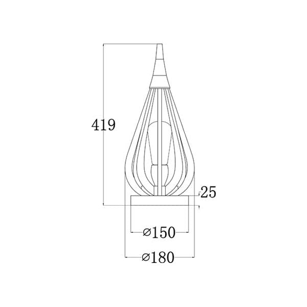 CLA Bonito Taupe Wood / Winter Moss Wood Tear Drop Table Lamps