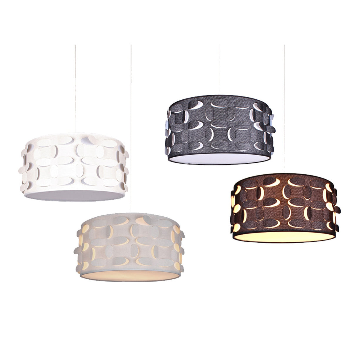 V&M Buko 2 Light Fabric Drum Pendant