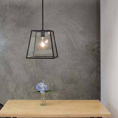 Oriel Lighting EATON 30 Single Urban Retro 30cm Pendant Black