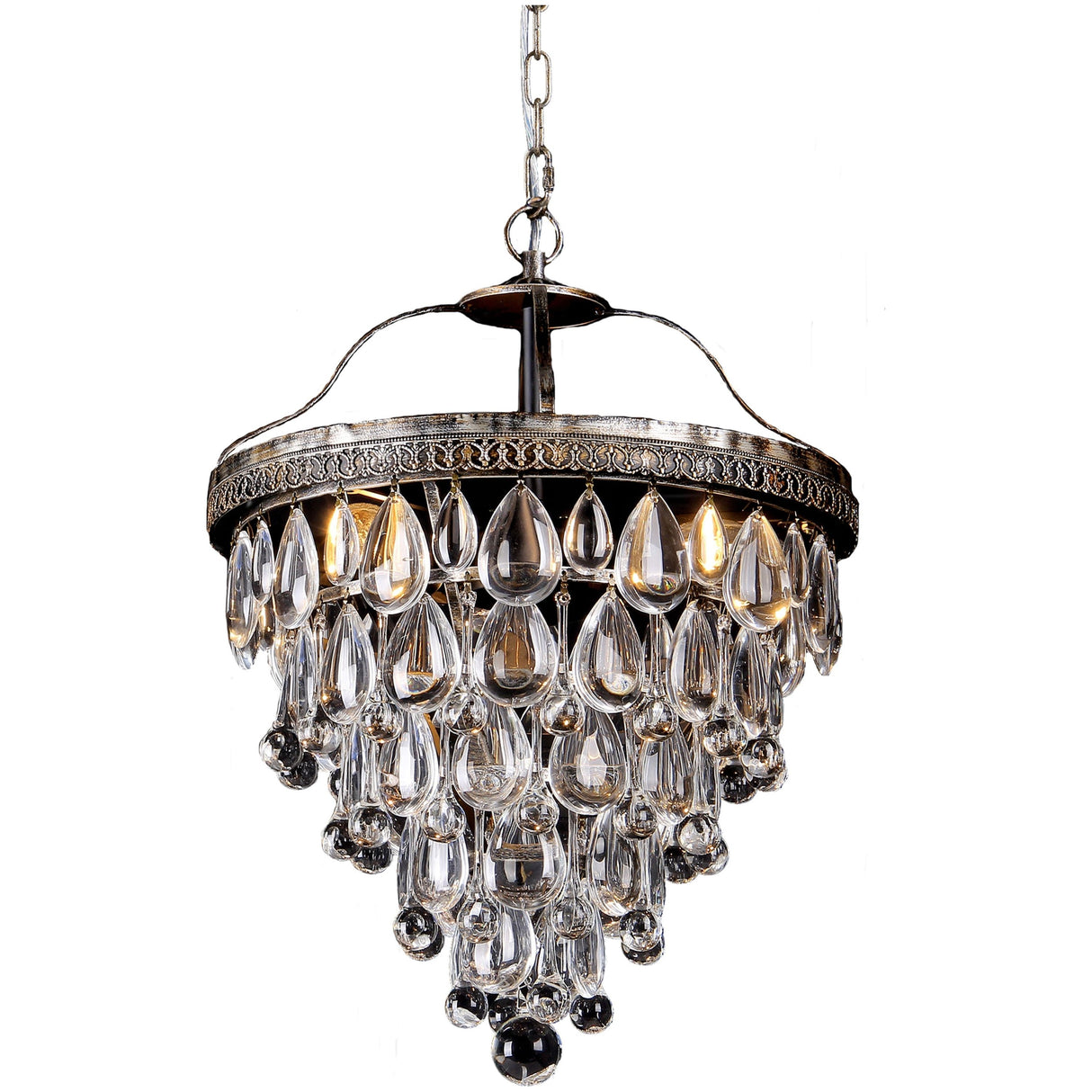 Lighting Inspiration Cascade Small 35Cm Basket 3Lt Chrome