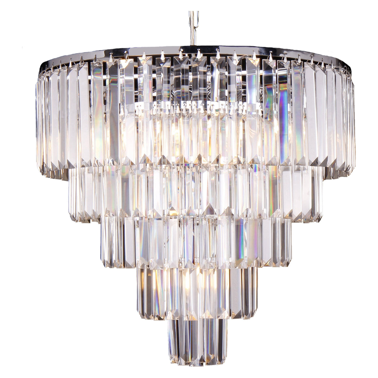 Lighting Inspiration Celestial 5 Tier Pendant 10Lt Chrome