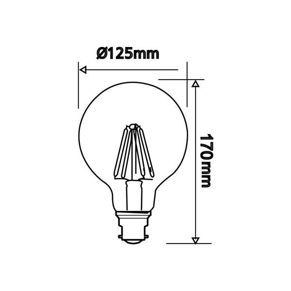 CLA Led G125 8W Filament Dimmable Globes