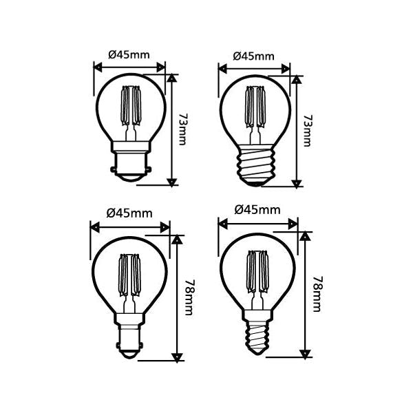 CLA Led Fancy Round 4W Filament Dimmable Globes