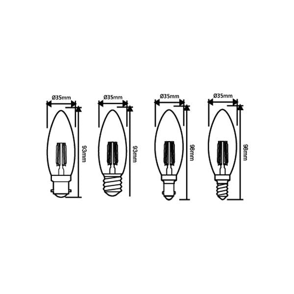 CLA Led Candle 4W Filament Dimmable Globes