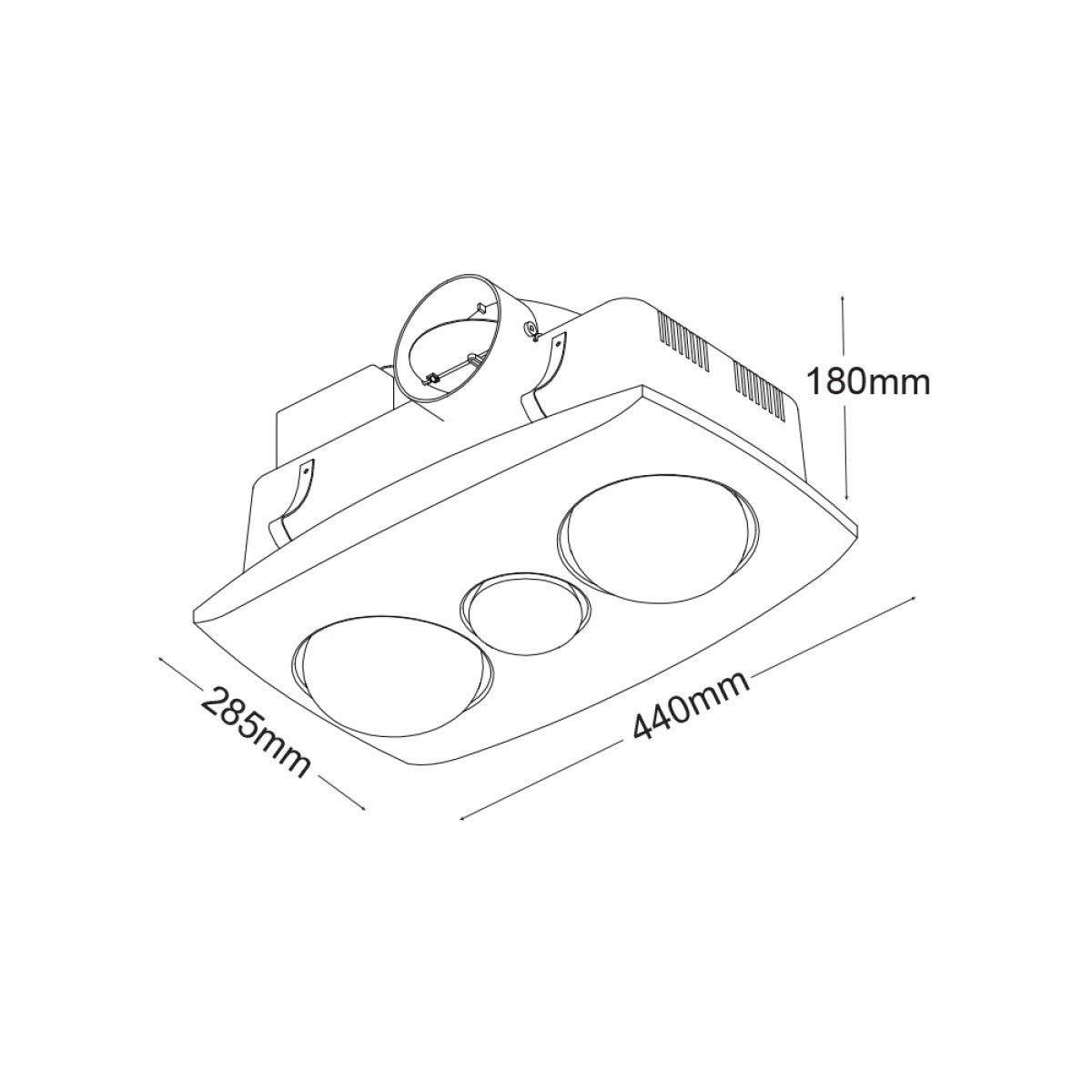 Martec Contour 2 3 in 1 Bathroom Heater With Exhaust Fan And Light