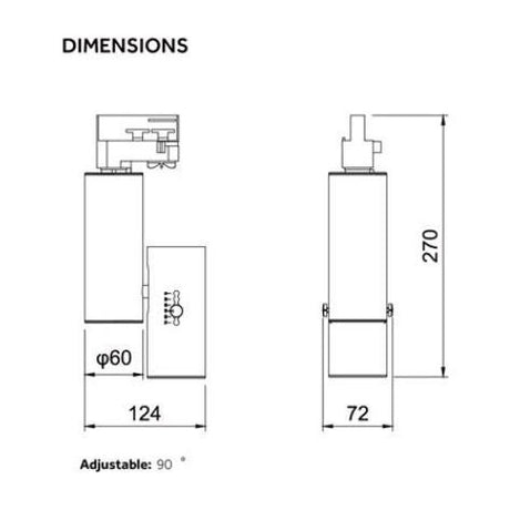 3A Lighting 20W LED Adjustable Track Head BJ-TR60A-C