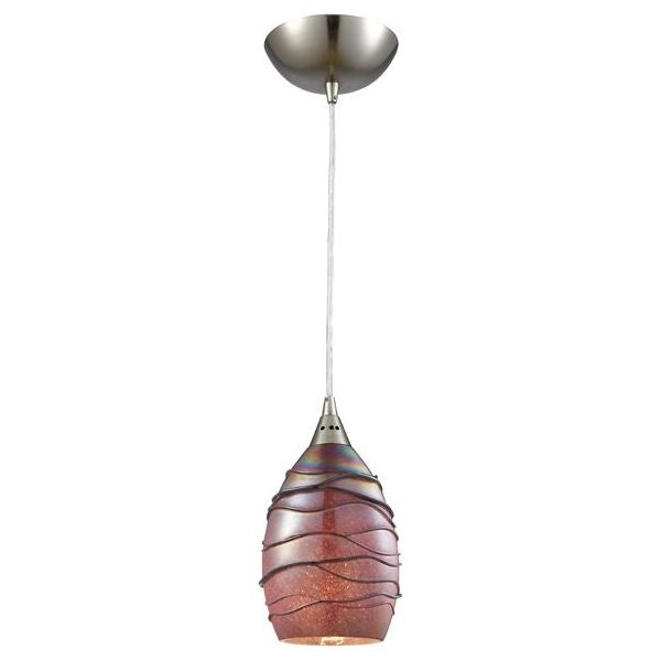 CLA Glaze Glass with Coloured Twist Ellipse (Hand blown glass) pendant lights