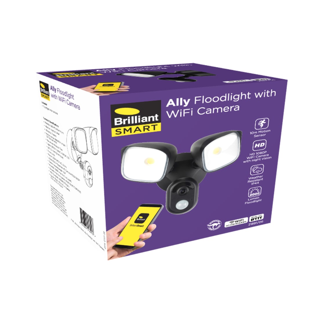 Brillant ALLY Security Floodlight with Smart WiFi Camera