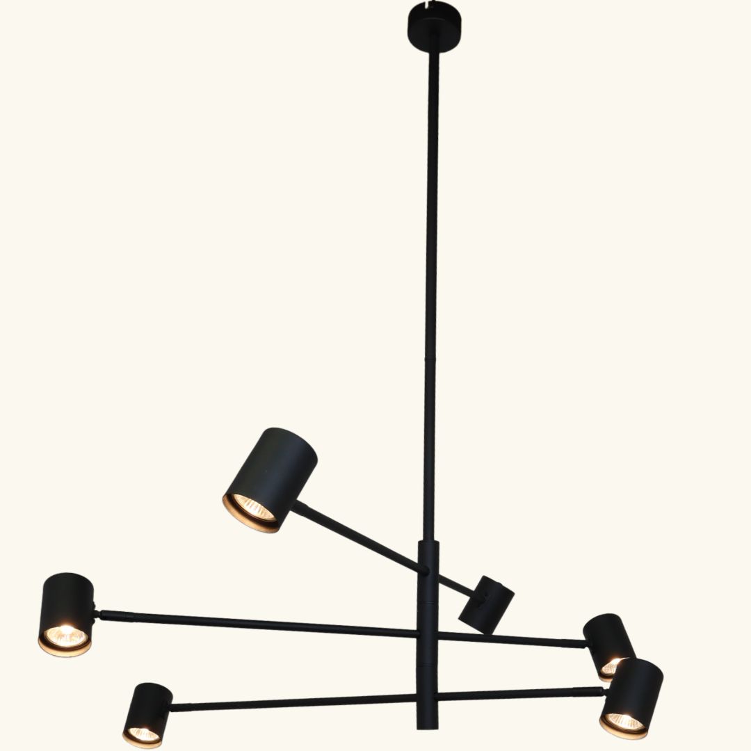 PELO Matte Black Pendant Light – 6 Light by VM Lighting