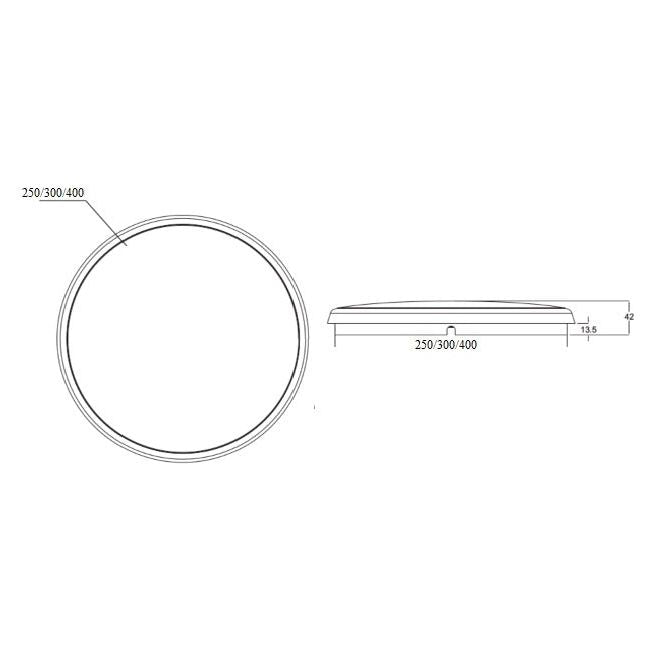 3A AC9001 IP54 Dimmable LED Ceiling Light Round