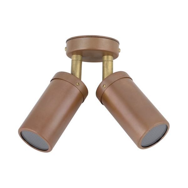 CLA Mr16 Double Adjustable Exterior Wall Pillar Lights Aged Copper