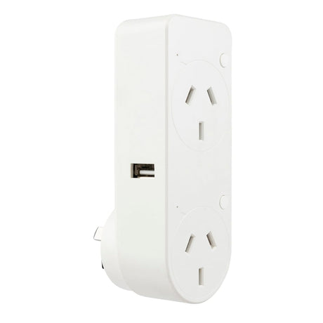 Brillant CANNES Smart WiFi Double Plug with USB-A and USB-C Chargers