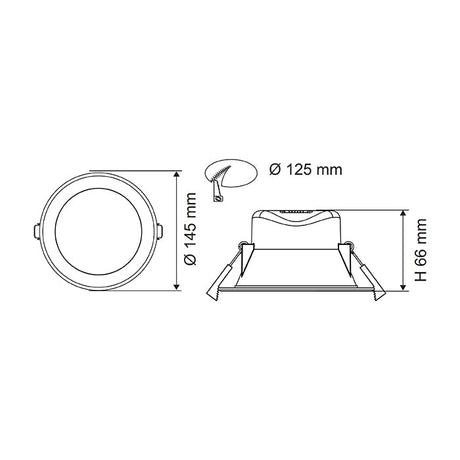 SAL Wave S9066TC LED Downlight Dimmable Tri-Colour