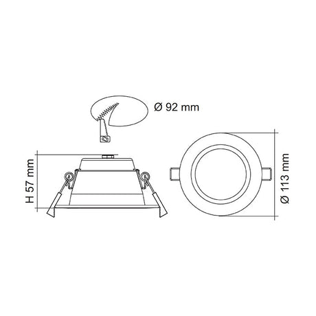 SAL Premier S9071TC LED Downlight 10W Dimmable IP64 10W