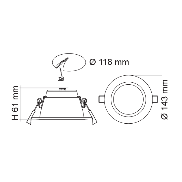 SAL Premier S9072TC LED Downlight 14W Dimmable IP64 Tri Colour