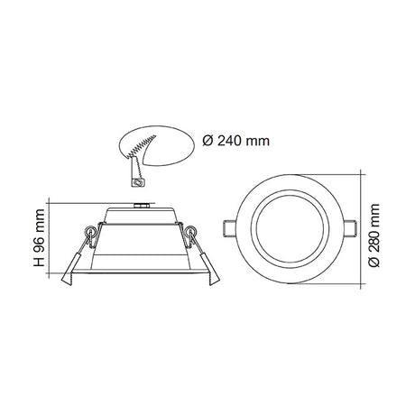 SAL Premier S9076TC DP/HP LED Downlight 30/40W IP64 Tri Colour