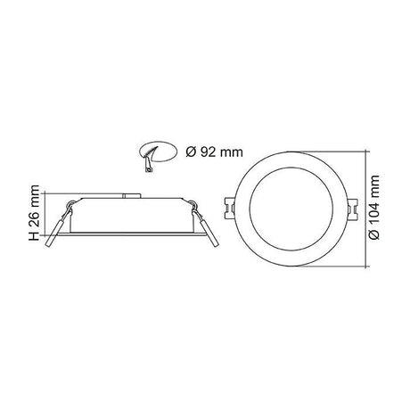 SAL Tradegem II S9141TC2 LED Downlight 9W Tri-Colour Dimmable IP44