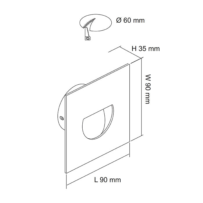 SAL Darham Square S9316 1.5W LED Recessed Wall Light