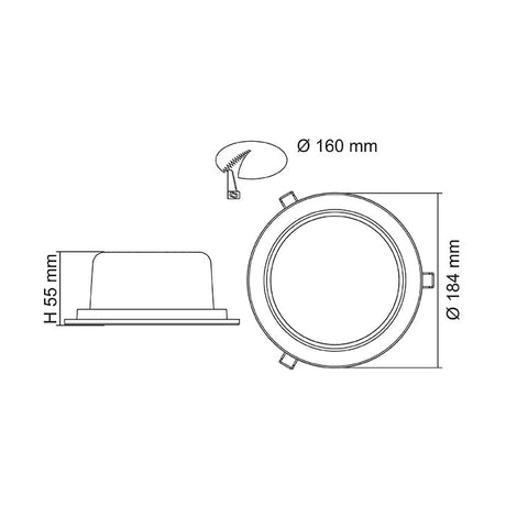 SAL Exmouth S9522TC 15/22W Recessed LED Shop Light