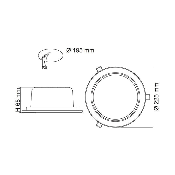 SAL Exmouth S9523TC 28/40W Recessed LED Shop Light