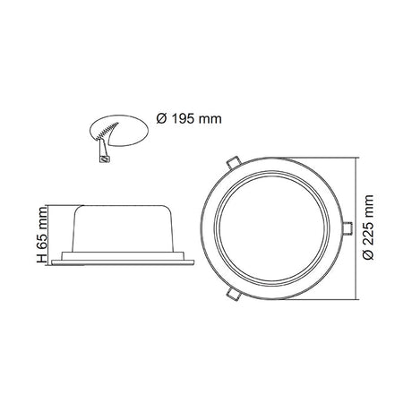 SAL Exmouth S9523TC 28/40W Recessed LED Shop Light