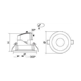 SAL WASH S9681 8/13W Rotable 355 Degree LED Downlight