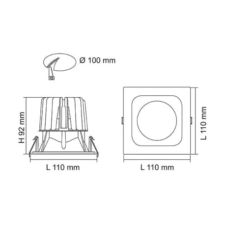 SAL Bento S9691 5/38W Square Profile LED Downlight