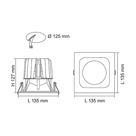 SAL Bento S9691 5/38W Square Profile LED Downlight
