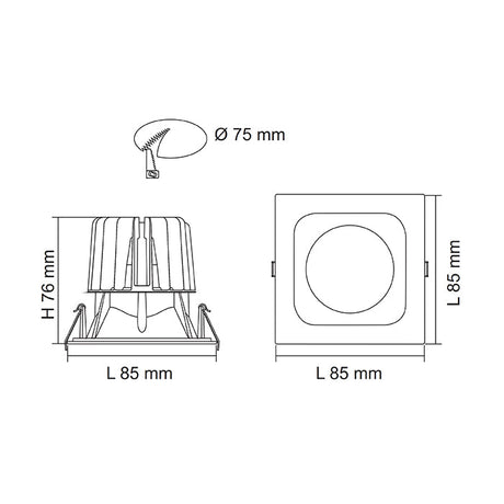 SAL Bento S9691 5/38W Square Profile LED Downlight
