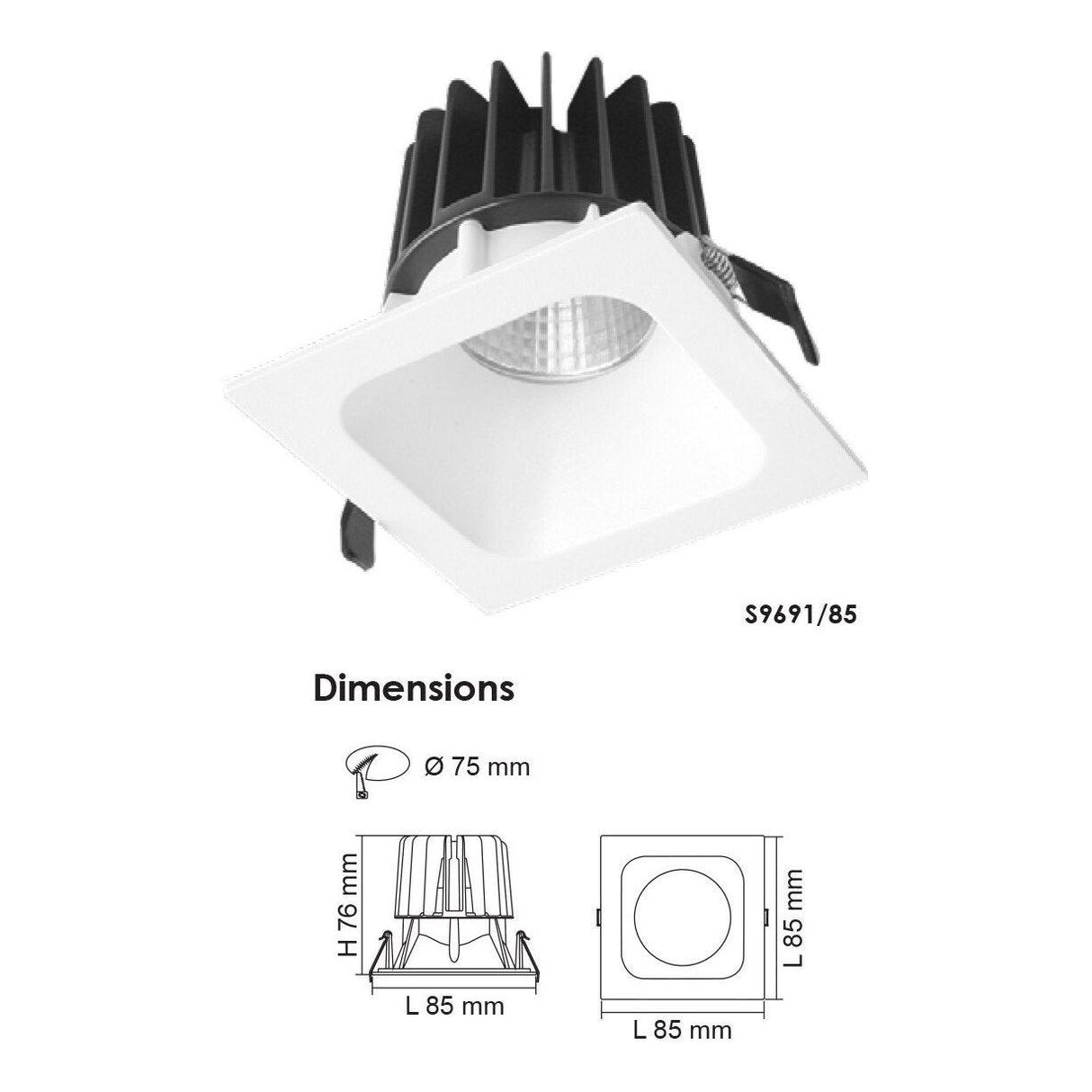 SAL Bento S9691 5/38W Square Profile LED Downlight