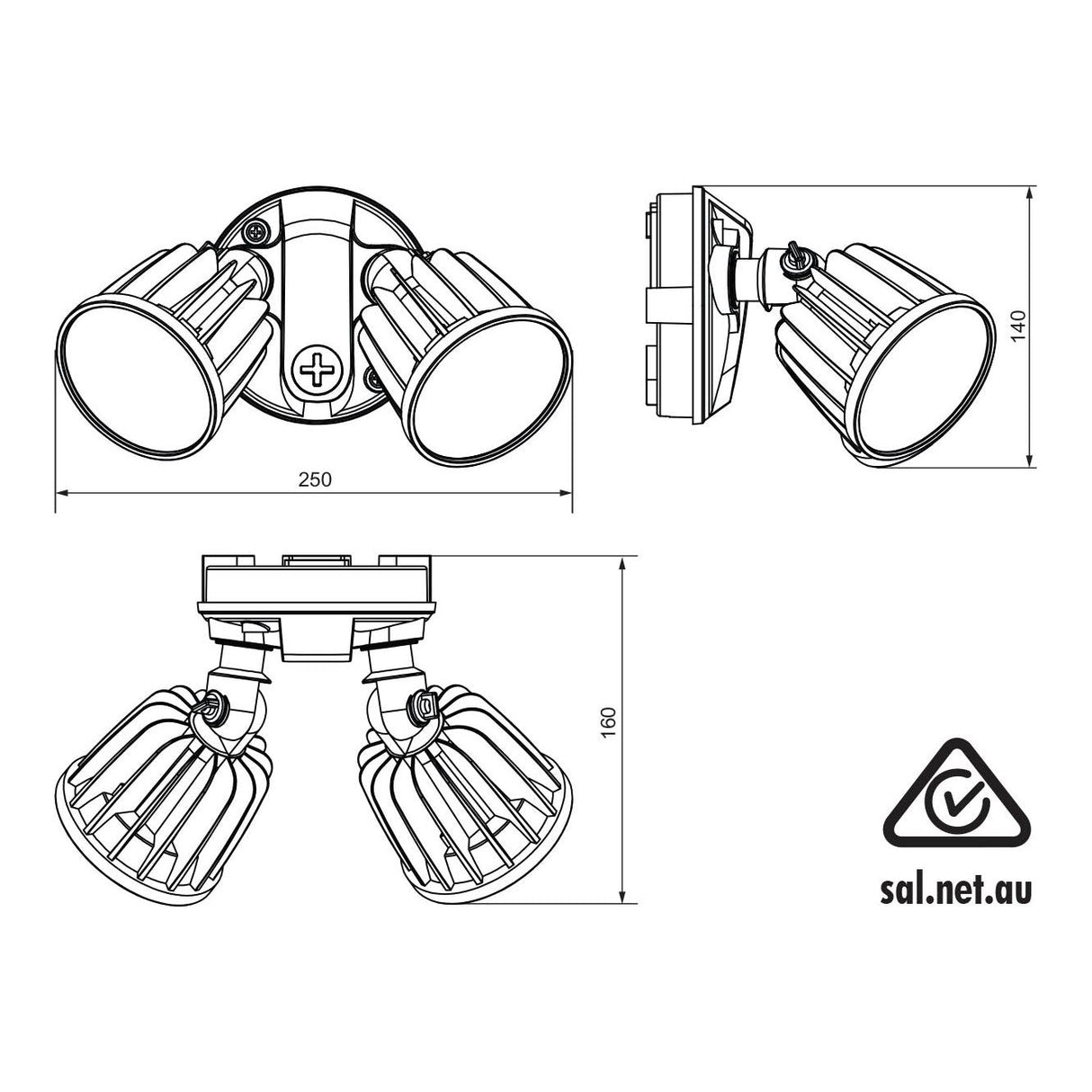 SAL Stargem III SE7080/2TC 2 x 15W LED Floodlight with TC Colour Select