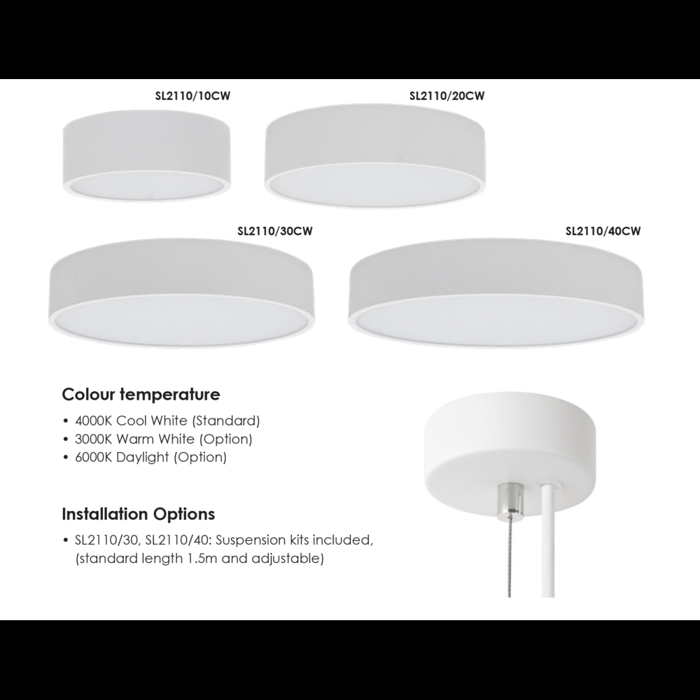 SAL Flat SL2110 LED Dimmable CTC Light