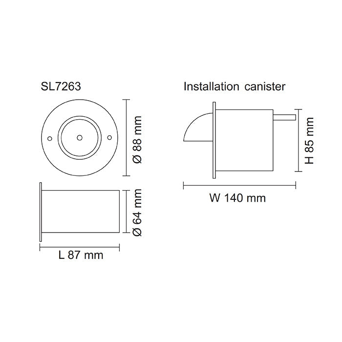 SAL EXTERIOR RECESSED LED WALL LIGHT NEWPORT SL7268