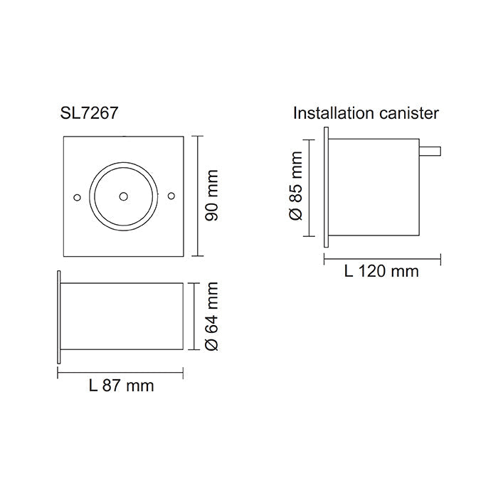 SAL EXTERIOR RECESSED LED WALL LIGHT NEWPORT SL7267