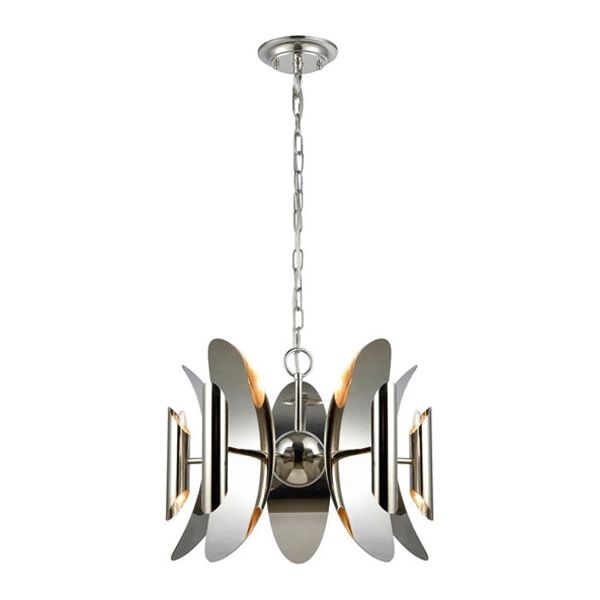 CLA Strato Polished Nickel Hardware with Stainless Steel Pendant Light