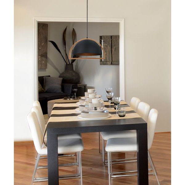 CLA Swing Dome Wood Frame Pendant light