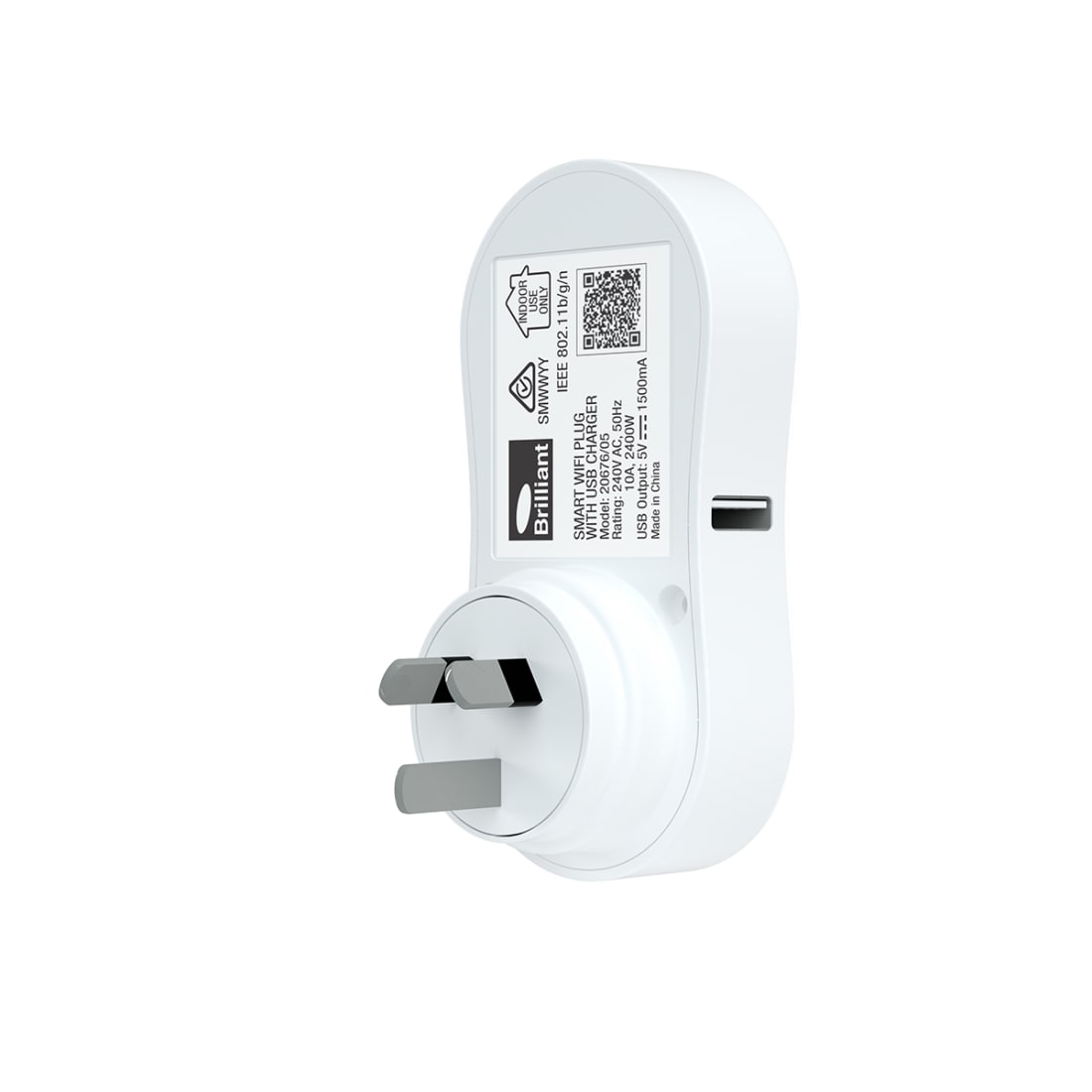 Brillant IRELAND Smart WiFi Plug with USB Charger