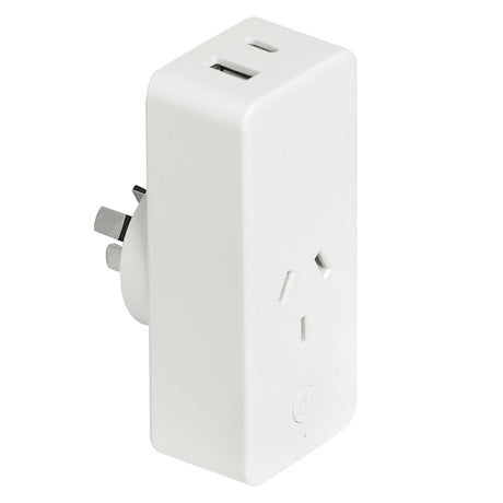 Brillant CANNES Smart WiFi Single Plug with USB-A and USB-C Chargers