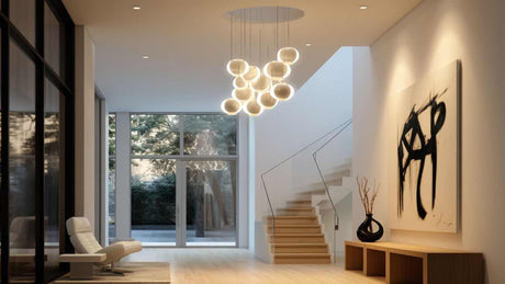 A modern ceiling light in a modern home