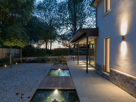 an house exterior with wall lights