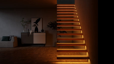 indoor step lighting in a house