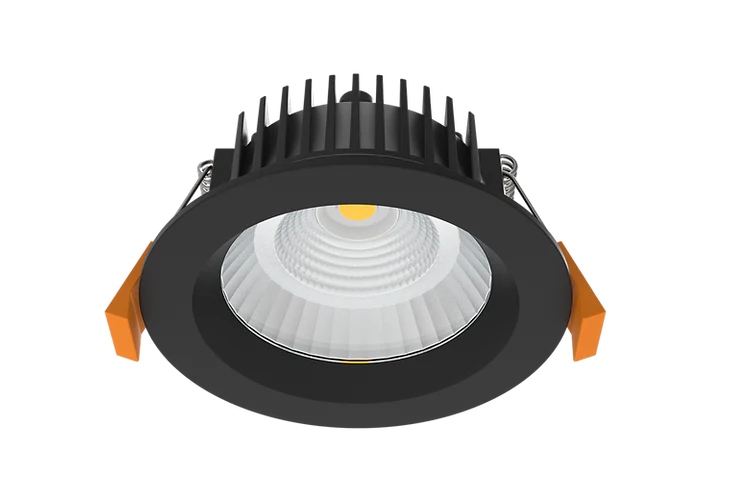 Black color 3A DL1756 Flat COB 10W Tri-Colour LED downlight