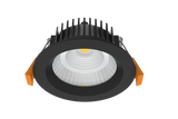 Black color 3A DL1756 Flat COB 10W Tri-Colour LED downlight