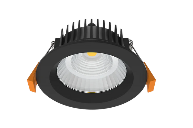 Black color 3A DL1756 Flat COB 10W Tri-Colour LED downlight